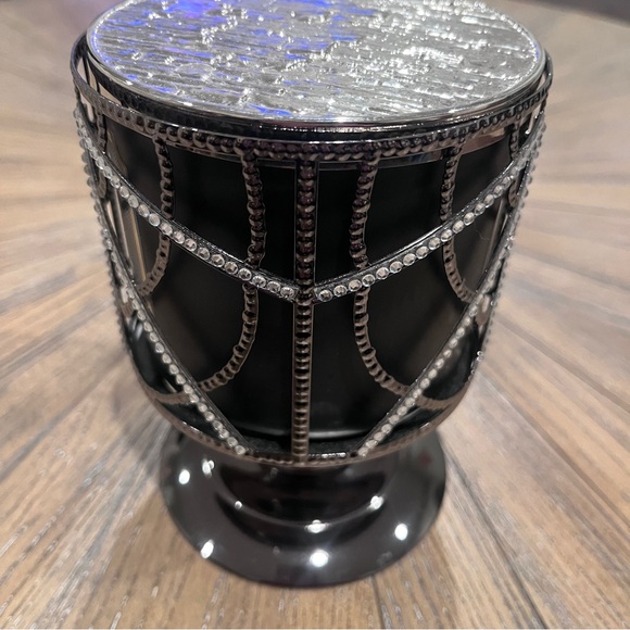 Bath & Body Works Halloween Purple Gem Silver Spider Web 3-Wick Candle Pedestal - Picture 5 of 15